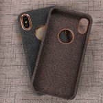 Wholesale iPhone X (Ten) Wool Style Armor Hybrid Case (Black)